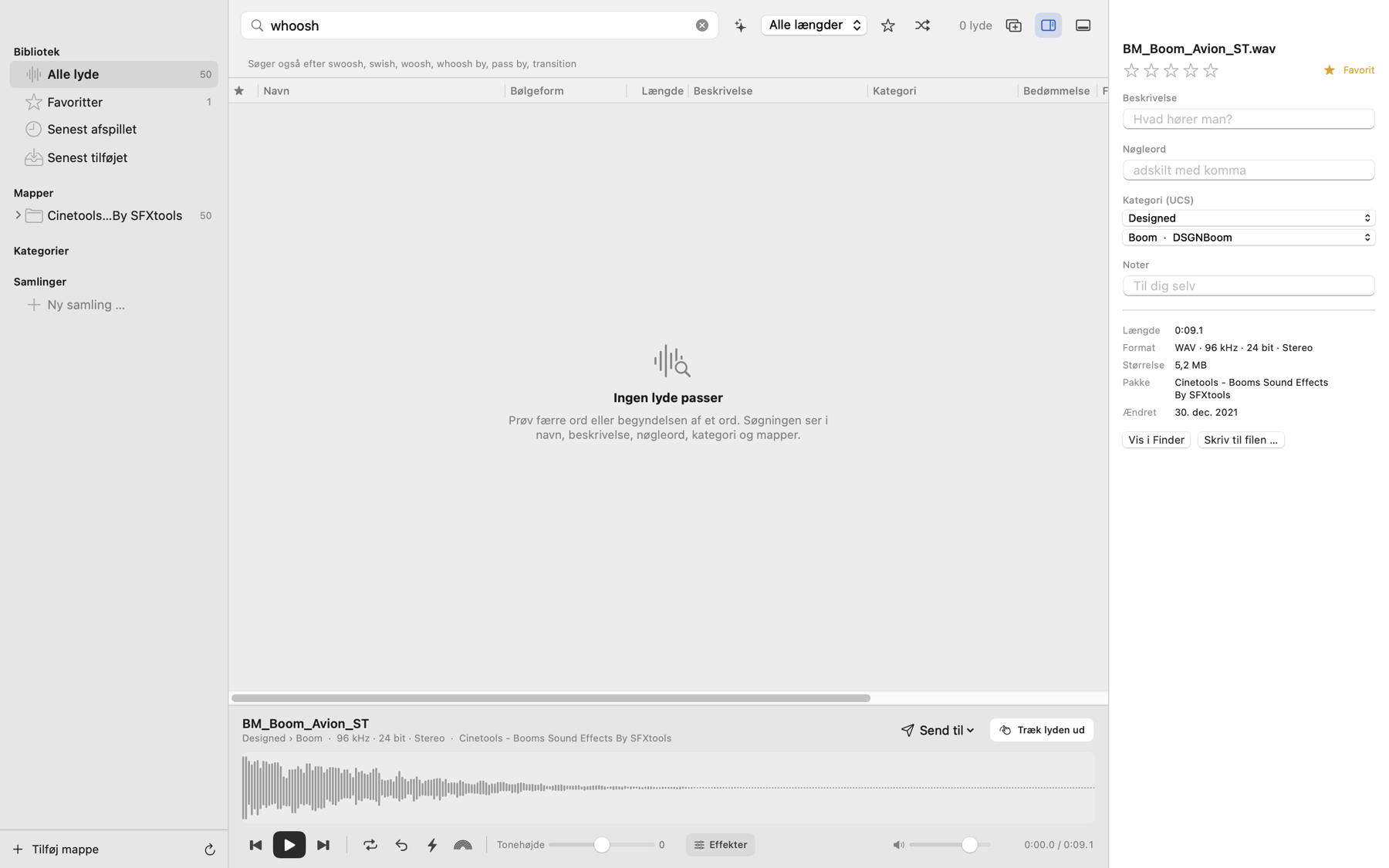 Angelsound med en søgning i biblioteket